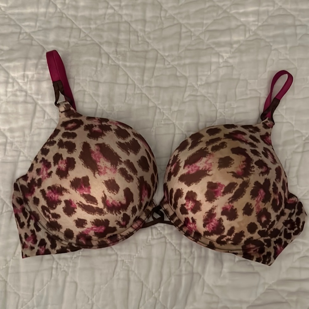 VS Pink leopard 36B miraculous plunge bra